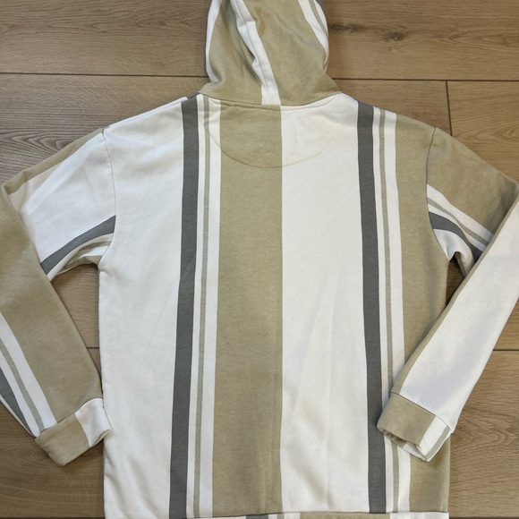 Denim & Flower‎ Beige and Gray Striped Hoodie - Picture 7 of 7